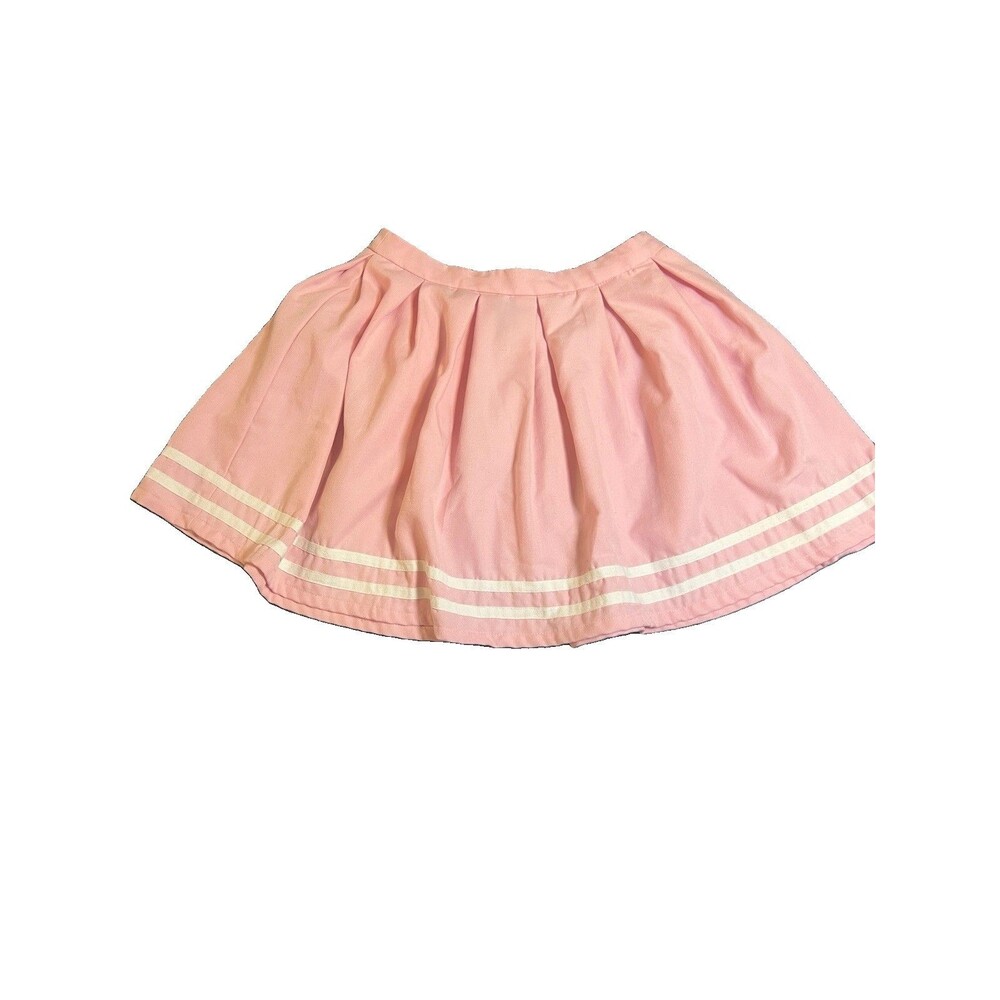 Hot Topic light pink pleated cheer schoolgirl skirt White stripe Goth Whimsy M